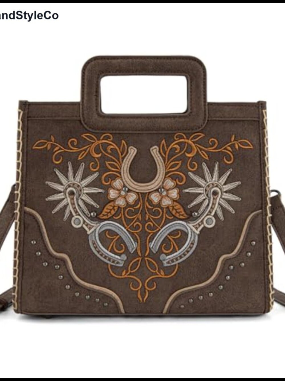 Western Embroidered Crossbody Bag Top Handle Holiday Gift Purse